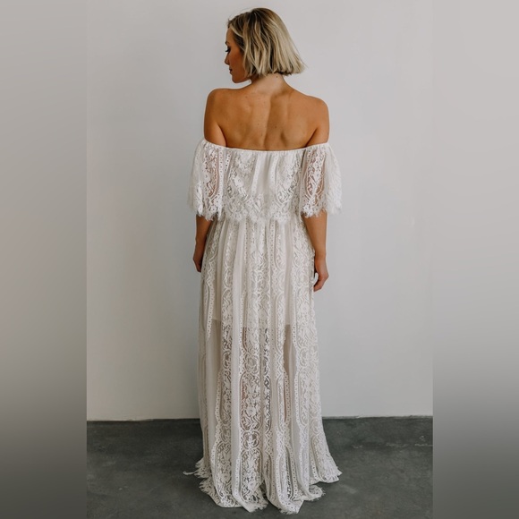 🍦Baltic Born Caroline Lace Off Shoulder Maxi Dress in Off-White/Ivory, S, NWT✨ - Picture 5 of 9